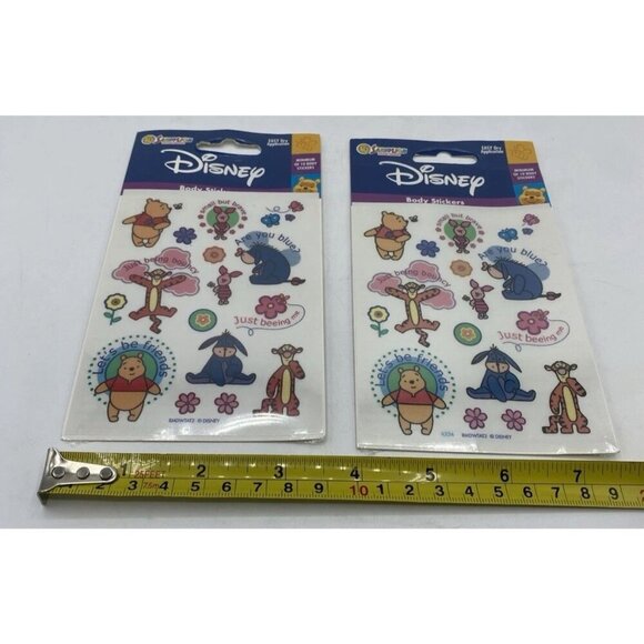Winnie The Pooh Body Stickers Sandy Lion Disney Vintage Unopened Lot of 2 Packs - Picture 8 of 14